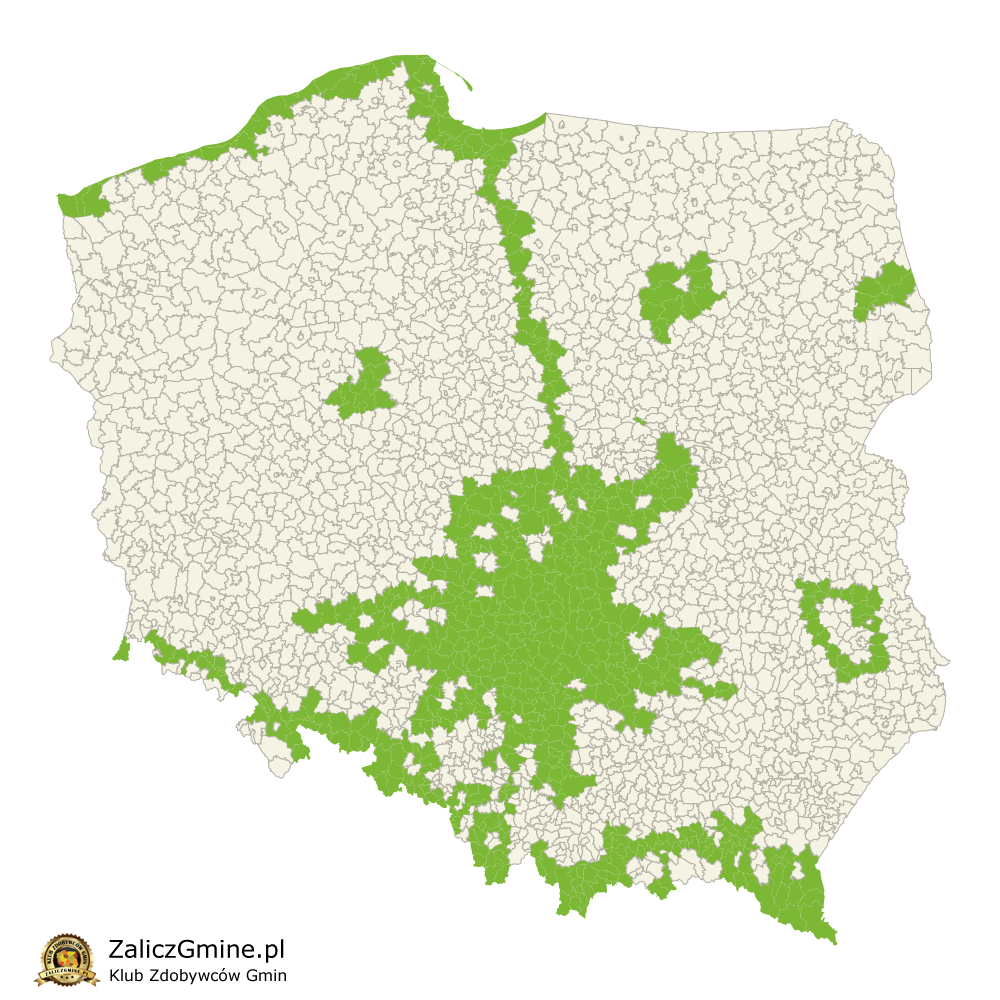 Mapa Zdobytych Gmin