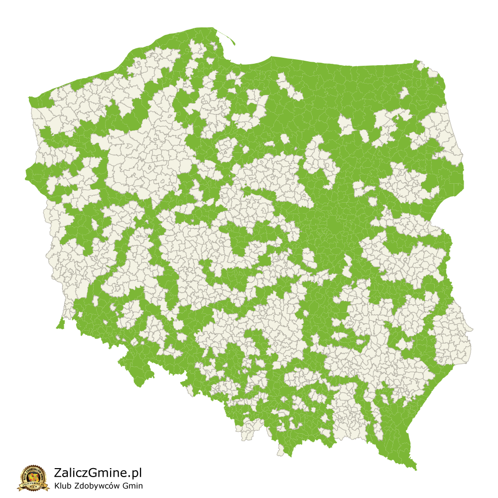 Mapa Zdobytych Gmin