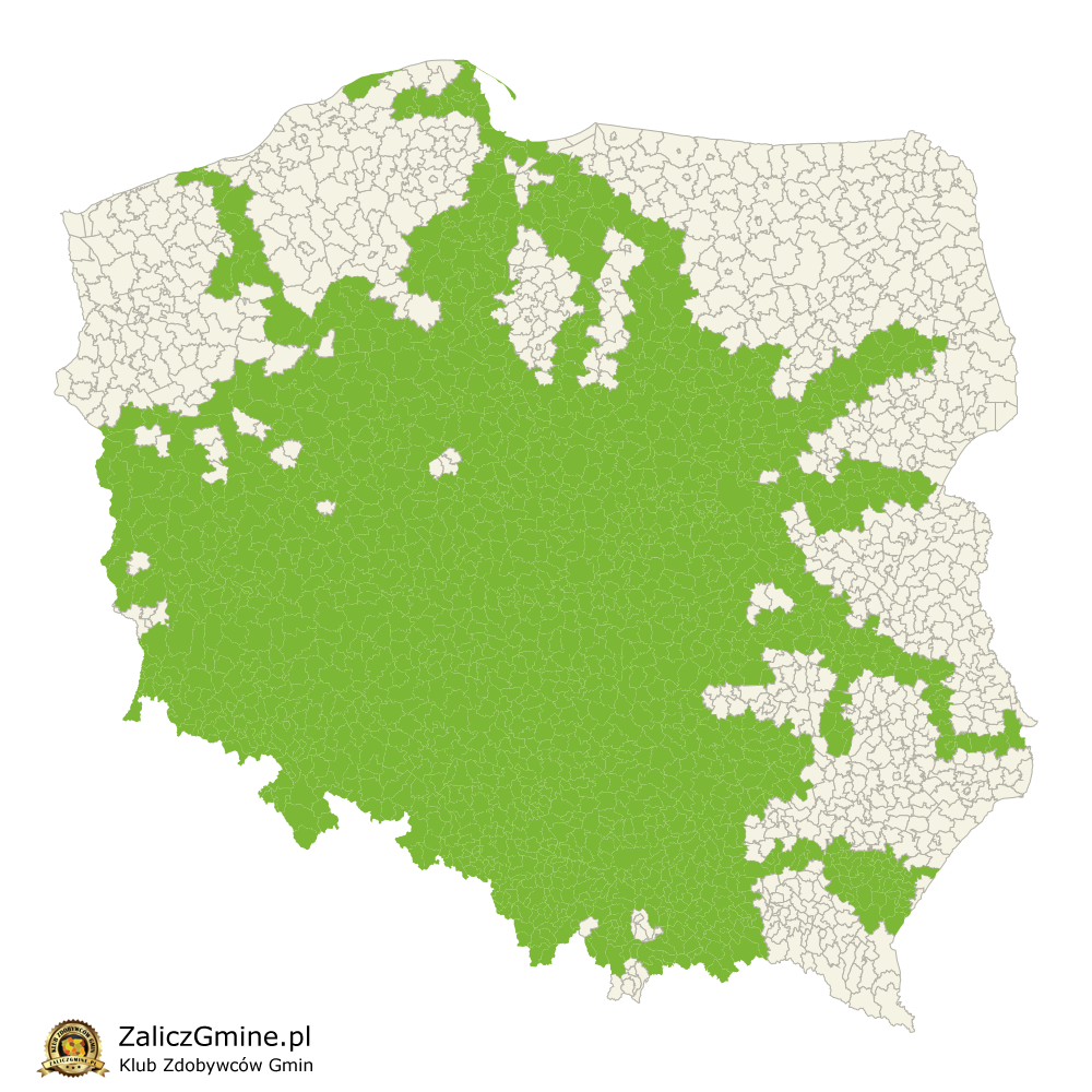 Mapa Zdobytych Gmin